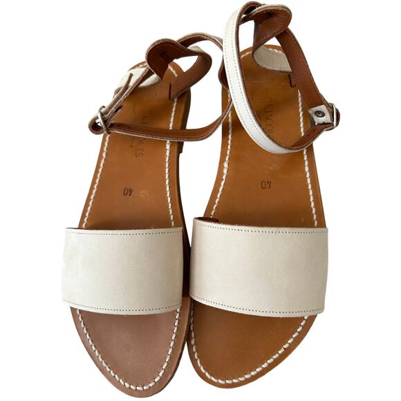 K.JACQUES Nude Beige Ankle Strap Sandals – Effortless Bohemian Chic! - Picture 1 of 4